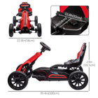 Aosom - Kart électrique 12v avec marche avant/arrière - pour 3-8 ans rouge-Une ceinture de sécurité à deux points et un dossier supplémentaire offrent un trajet confortable et sécurisé 