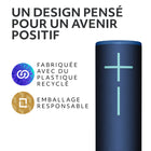 Ultimate Ears - BOOM 4 enceinte Bluetooth portable et étanche, Bleu-Les pièces en plastique de l’enceinte Bluetooth sans fil Ultimate Ears BOOM 4 contiennent au moins 52 % de plastique recyclé post-consommation en poids