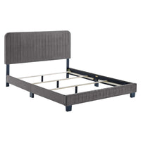 Modway - Celine Chenal Touffé Performance Velvet Lit King, Gris-Lit King