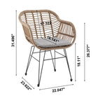 Manhattan Comfort - Ensemble de salon de patio moderne Antibes pour 2 personnes avec table d’appoint - beige et gris - lot de 3-Comprend un rembourrage de siège fin pour plus de confort