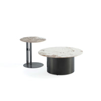 Manhattan Comfort - Ensemble de 2 tables basses et d’appoint Alondra, style moderne et glamour, noir-Ensemble de table basse moderne et de table d’appoint pour salon