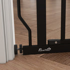 PawHut - Porte pour Chien Extra Large 30"- 34" L avec Système de Verrouillage Double - Noir-Peut être ouverte d’une seule main – appuyez et soulevez le bouton