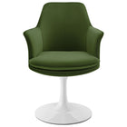 Modway - Lippa Salle à manger pivotante Performance Velvet Fauteuil - Vert mousse blanche-8