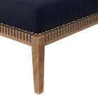 Modway - Clearwater Terrasse extérieure Bois de teck Ottoman in Marine grise-Assemblée requise