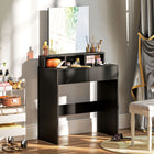 HOMCOM - Coiffeuse avec miroir - 29,5 po L x 15 po l x 53,1 po H - noir-Assemblage requis 