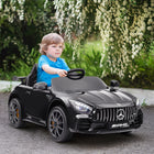 Qaba - Voiture RC électrique pour enfants sous licence Mercedes-Benz 12V - noir-Roues auxiliaires offrant une stabilité lorsque la voiture est éteinte 