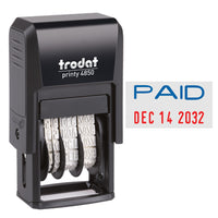 Trodat - Timbre encreur Printy 4850 - "Paid"-Auto-encrage - aucun dégât d'encre.