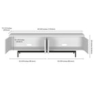 Hudson&Canal - Meuble TV Whitman pour téléviseurs jusqu'à 75" - Blanc-Dimensions du produit : 15,5" L x 70" l x 20" H