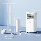 HOMCOM - Climatiseur silencieux 8000 BTU avec télécommande - blanc-Fonctionne à ≤54 dB pour une expérience silencieuse et économe en énergie 