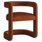 Modway - Winslow Tonneau Performance Velvet Chaise à manger - Rouille-Fauteuil à manger en tonneau