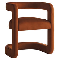 Modway - Winslow Tonneau Performance Velvet Chaise à manger - Rouille-Fauteuil à manger en tonneau