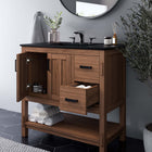 Modway - Ashlyn 36" Vanette de salle de bain - Noir noyer-Capsules de pied non marquées