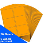 JAM Paper Étiquettes postales de couleur néon fluorescent, 3 1/3 x 4 po, orange néon, 360/paquet-Orange
