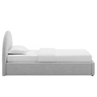 Modway - Resort Tissu rembourré Lit jumeau rond voûté, Tissage à bruyère gris clair-Cadre en MDF