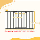 PawHut - Barrière pour bébé 30 po-51 po, barrière pour animaux avec 2 kits d’extension, fermeture automatique - noir-Mécanisme de double verrouillage pour bloquer les tout-petits et les animaux curieux 