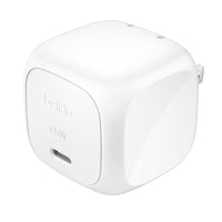 Belkin - Chargeur mural Boost Charge 65 W avec câble USB Type-C - Blanc-Un seul port USB-C avec alimentation USB, compatible avec les ordinateurs portables, les tablettes et les téléphones