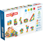 Geomag - Magicubes polychromes essayez-moi recyclé - Ensemble de 24-Aimants de blocs en plastique 100% recyclés pour les enfants: Pour les petits apprentissages des mains pour équilibrer les blocs de construction traditionnels, ces blocs de construction magnétiques sont parfaits pour les compétences de construction précoces. Jouets de découverte pour la coordination œil-main.