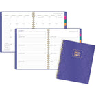 AT-A-GLANCE - Agenda scolaire hebdomadaire/mensuel Badge géo 2026-2027 - 11 po H x 8 1/2 po l - Violet - bilingue-Reliure à double spirale