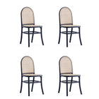 Manhattan Comfort - Lot de 4 chaises de salle à manger Paragon 44,5 cm style industriel chic - noir et gris-Chaise de salle à manger moderne style industriel chic en rotin parfaite pour la salle à manger lot de 4