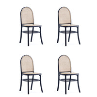 Manhattan Comfort - Lot de 4 chaises de salle à manger Paragon 44,5 cm style industriel chic - noir et gris-Chaise de salle à manger moderne style industriel chic en rotin parfaite pour la salle à manger lot de 4