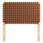 Modway - Sparta Tissage Cuir végane Tête de lit jumelée, Brun naturel-Design debout