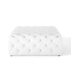 Modway - Amour Gros carré à boutons touffés Imitation cuir Ottoman - Blanc-5
