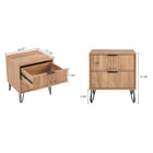 Manhattan Comfort - Dumbo table de chevet moderne à 2 tiroirs et commode à 3 tiroirs - brun doré - ensemble de 2-Pieds en métal doré élégants évasés ajoutant un design mode sans couture et de la durabilité Hauteur des pieds : 18,6 cm