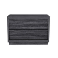 Manhattan Comfort - Table de nuit contemporaine Navis 32" à 2 tiroirs - Gris charbon-La finition aspect bois offre une apparence chaleureuse et naturelle prisée dans la conception de meubles modernes
