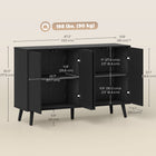 HOMCOM - Buffet 47,2 po L avec rangement - noir-Structure en panneaux de particules et cinq pieds en pin supportant jusqu'à 198 lb (90 kg) 