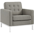 Modway - Loft Tissu rembourré Fauteuil - Granite-Rembourrage fin en polyester