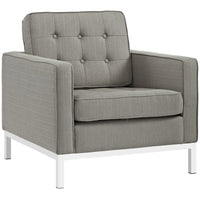 Modway - Loft Tissu rembourré Fauteuil - Granite-Rembourrage fin en polyester