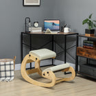 HOMCOM - Chaise ergonomique à genoux réglable - blanc crème-Le coussin et le panneau pour les genoux s’ajustent sur six positions pour un confort maximal 