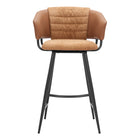Zuo - Juno Tabouret de bar - Brun - Ensemble de 2-Tissu en polyester confortable