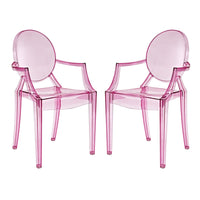 Modway - Casper Fauteuils de salle à manger Ensemble de 2 - Rose-Pour un usage extérieur/intérieur