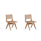 Manhattan Comfort - Lot de 2 chaises de salle à manger Hamlet 44,8 cm style industriel chic - Nature-Chaise de salle à manger moderne style industriel chic en rotin parfaite pour la salle à manger lot de 2