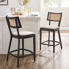 Modway - Caledonia Tabourets de comptoir - Noir beige - Ensemble de 2-Siège en contreplaqué