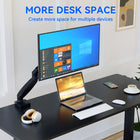 ShoppingAll - Support de moniteur VESA simple avec bras à ressort à gaz entièrement réglable et pince de bureau - Noir-Stabilité à toute épreuve : Construit avec une base à pince en C qui offre une robustesse inégalée. Pour les bureaux avec des trous d’œillet (1,57 à 2,36 po), aucune pièce supplémentaire ou modification n’est nécessaire - notre pince compacte s’insère directement dans le trou pour un soutien sûr et sans vacillement