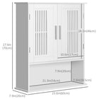 kleankin - Armoire de salle de bain moderne - blanc-Fabriqué en panneau MDF pour une utilisation à long terme
