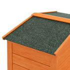 PawHut - Clapier à deux niveaux pour lapins, maison pour petits animaux avec enclos, toit - orange-Couleur : orange et vert  