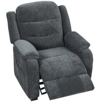 HOMCOM - Fauteuil de massage électrique avec moteur silencieux - gris foncé-Fauteuil inclinable électrique à une touche avec repose-pieds atteint 150° en douceur grâce à un moteur sans balais silencieux 