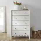 Modway - Emmeline 5 tiroirs festonnés Poitrine, Blanc-Détail des bords festonnés