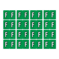 Oxford – Étiquettes alphabétiques compatibles Datafile, « F », vert pâle, paq./240-Assignez des lettres spécifique aux sections de classement individuelles