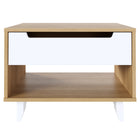 Nexera - Table de nuit Barista, 1 tiroir, Blanc et Érable naturel-Fait partie de la collection Nordik de Nexera