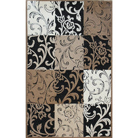 Avocado Decor - Valentine  tapis intérieur, 2,3pi x 3,7pi, Noir/Ochre-Noir/Ochre, Viscose