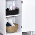 Kleankin - Armoire de rangement de salle de bain haute et étroite - blanc-Patins antidérapants pour protéger votre sol des rayures 