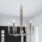 Modway - Rekindle 6-Lumière Lustre - Nickel poli-Auvent de plafond avec adaptateur pivotant
