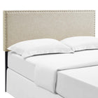 Modway - Phoebe Tissu rembourré Tête de lit Queen, Beige-Cadre en bois massif