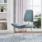 Modway - Ponder Performance Velvet Chaise longue - Bleu de mer-Revêtement en velours de performance