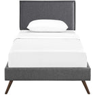 Modway - Amaris Tissu Lit à plateforme jumelle avec pattes rondes écartées, Gris-Montures en quatre emplacements