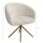 Nicer Interior - Chaise pivotante bouclée - Blanche-Base pivotante à 360 degrés pour un mouvement fluide et flexible